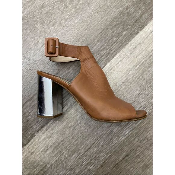 Prada Brown Peep Toe Ankle Strap Block Heel Booties, Sz 7.5 EU 38.5 MSRP $720 - Picture 2 of 12
